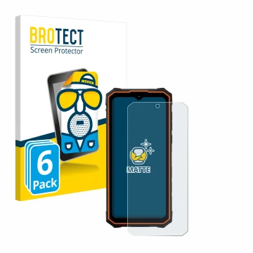 Parte frontal de un envase de producto con el logotipo de la marca BROTECT. Al lado se muestra el dispositivo Hotwav Cyber 13 