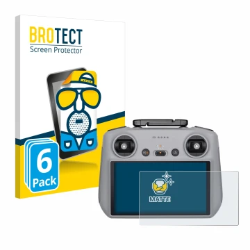 Parte frontal de un envase de producto con el logotipo de la marca BROTECT. Al lado se muestra el dispositivo DJI RC 2 con su 