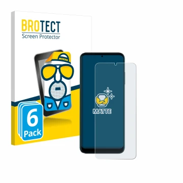 Parte frontal de un envase de producto con el logotipo de la marca BROTECT. Al lado se muestra el dispositivo Telekom T Phone 