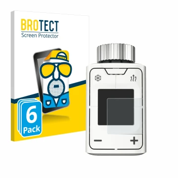 Parte frontal de un envase de producto con el logotipo de la marca BROTECT. Al lado se muestra el dispositivo AVM FRITZ!DECT 3