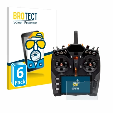 Parte frontal de un envase de producto con el logotipo de la marca BROTECT. Al lado se muestra el dispositivo Spektrum NX20 co