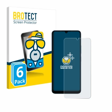 Parte frontal de un envase de producto con el logotipo de la marca BROTECT. Al lado se muestra el dispositivo Xiaomi Redmi 13C