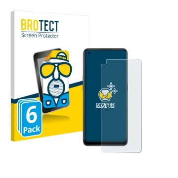 Parte frontal de un envase de producto con el logotipo de la marca BROTECT. Al lado se muestra el dispositivo Oppo Reno 8T con