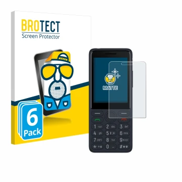 Parte frontal de un envase de producto con el logotipo de la marca BROTECT. Al lado se muestra el dispositivo TCL Onetouch 402