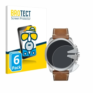 Parte frontal de un envase de producto con el logotipo de la marca BROTECT. Al lado se muestra el dispositivo Diesel Mega Chie