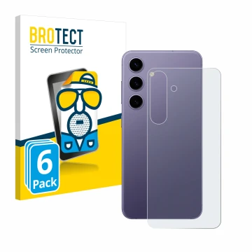Parte frontal de un envase de producto con el logotipo de la marca BROTECT. Al lado se muestra el dispositivo Samsung Galaxy S