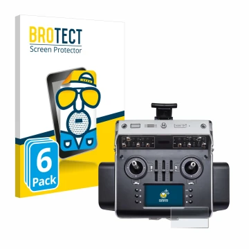 Parte frontal de un envase de producto con el logotipo de la marca BROTECT. Al lado se muestra el dispositivo Graupner MC-32ex