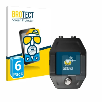 Parte frontal de un envase de producto con el logotipo de la marca BROTECT. Al lado se muestra el dispositivo Shure GLXD16+ co