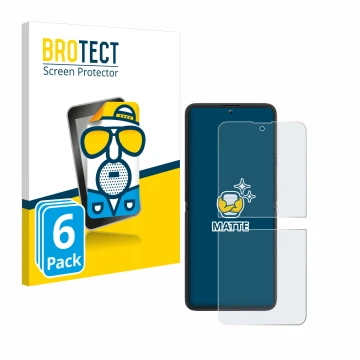 Parte frontal de un envase de producto con el logotipo de la marca BROTECT. Al lado se muestra el dispositivo Blackview Hero 1