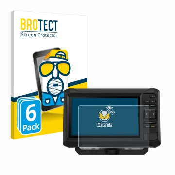 Parte frontal de un envase de producto con el logotipo de la marca BROTECT. Al lado se muestra el dispositivo Garmin ECHOMAP U
