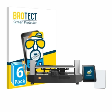 Parte frontal de un envase de producto con el logotipo de la marca BROTECT. Al lado se muestra el dispositivo Anycubic Kobra 3