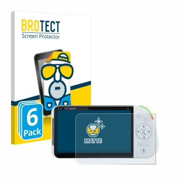 Parte frontal de un envase de producto con el logotipo de la marca BROTECT. Al lado se muestra el dispositivo Babysense MaxVie