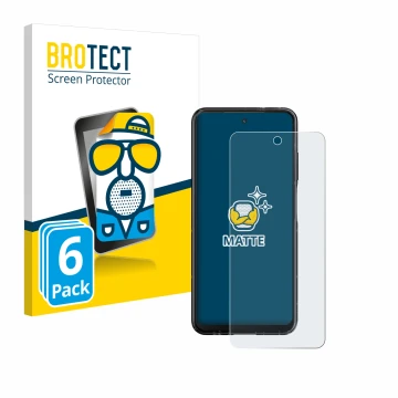 Parte frontal de un envase de producto con el logotipo de la marca BROTECT. Al lado se muestra el dispositivo HMD Fusion con s