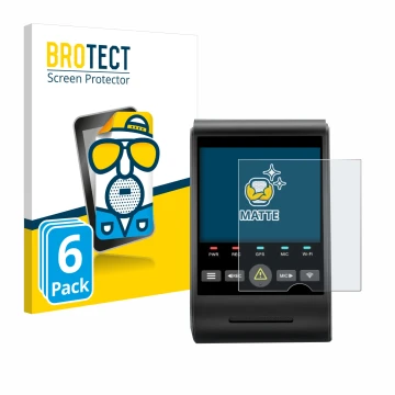 Parte frontal de un envase de producto con el logotipo de la marca BROTECT. Al lado se muestra el dispositivo VIOFO A229 PRO c