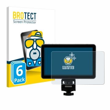 Parte frontal de un envase de producto con el logotipo de la marca BROTECT. Al lado se muestra el dispositivo Rollei Viltrox D