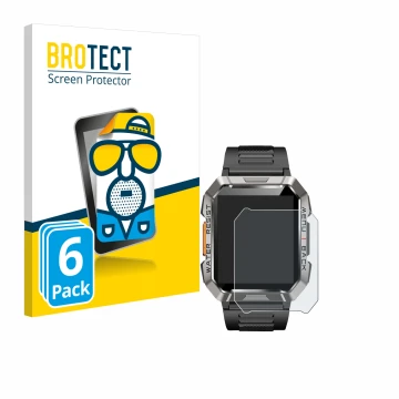 Parte frontal de un envase de producto con el logotipo de la marca BROTECT. Al lado se muestra el dispositivo Baolubao W60 con
