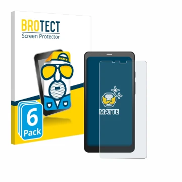 Parte frontal de un envase de producto con el logotipo de la marca BROTECT. Al lado se muestra el dispositivo Boox Palma 2 con