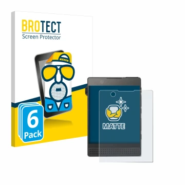 Parte frontal de un envase de producto con el logotipo de la marca BROTECT. Al lado se muestra el dispositivo Light Phone 3 co