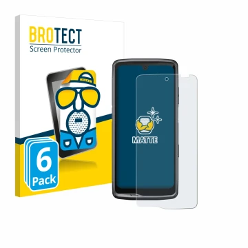 Parte frontal de un envase de producto con el logotipo de la marca BROTECT. Al lado se muestra el dispositivo Crosscall Stella