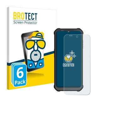 Parte frontal de un envase de producto con el logotipo de la marca BROTECT. Al lado se muestra el dispositivo Sonim XP400 con 