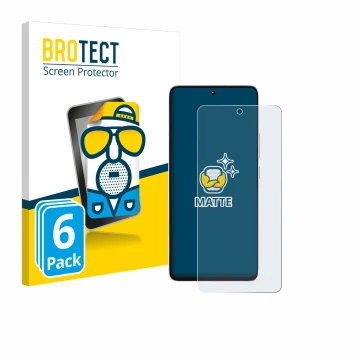 Parte frontal de un envase de producto con el logotipo de la marca BROTECT. Al lado se muestra el dispositivo Xiaomi Poco M7 P