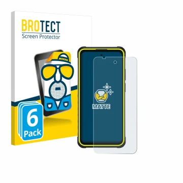 Parte frontal de un envase de producto con el logotipo de la marca BROTECT. Al lado se muestra el dispositivo Ulefone Armor X3