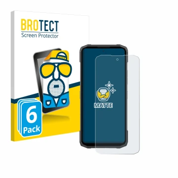 Parte frontal de un envase de producto con el logotipo de la marca BROTECT. Al lado se muestra el dispositivo Doogee Blade 10 