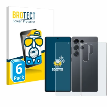 Parte frontal de un envase de producto con el logotipo de la marca BROTECT. Al lado se muestra el dispositivo Samsung Galaxy S