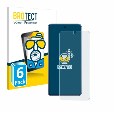 Parte frontal de un envase de producto con el logotipo de la marca BROTECT. Al lado se muestra el dispositivo Vivo V50 con su 