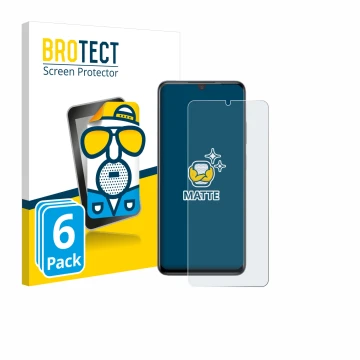 Parte frontal de un envase de producto con el logotipo de la marca BROTECT. Al lado se muestra el dispositivo ZTE Blade V70 Ma