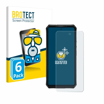Parte frontal de un envase de producto con el logotipo de la marca BROTECT. Al lado se muestra el dispositivo Ulefone Armor 28