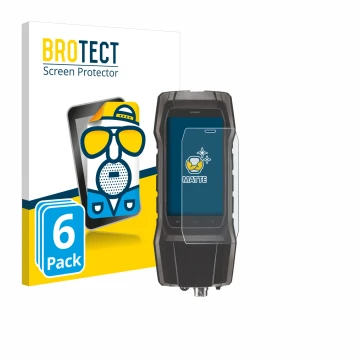 Parte frontal de un envase de producto con el logotipo de la marca BROTECT. Al lado se muestra el dispositivo Testo 300 con su