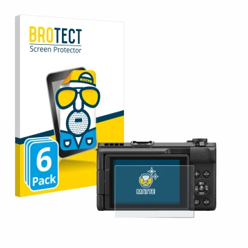 Parte frontal de un envase de producto con el logotipo de la marca BROTECT. Al lado se muestra el dispositivo Canon PowerShot 