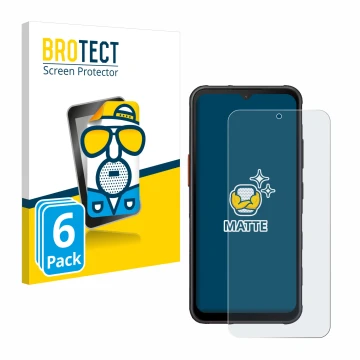 Parte frontal de un envase de producto con el logotipo de la marca BROTECT. Al lado se muestra el dispositivo Samsung Galaxy X