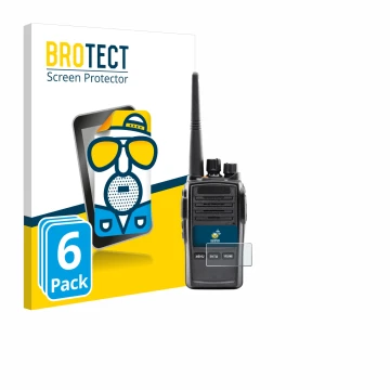 Parte frontal de un envase de producto con el logotipo de la marca BROTECT. Al lado se muestra el dispositivo Midland G18 Pro 
