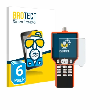 Parte frontal de un envase de producto con el logotipo de la marca BROTECT. Al lado se muestra el dispositivo RigExpert MATCH 