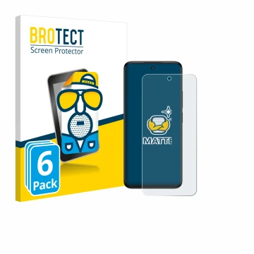 Parte frontal de un envase de producto con el logotipo de la marca BROTECT. Al lado se muestra el dispositivo TCL 60 5G con su