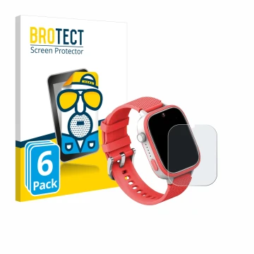 Parte frontal de un envase de producto con el logotipo de la marca BROTECT. Al lado se muestra el dispositivo AngelTech Kids S