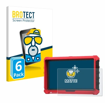 Parte frontal de un envase de producto con el logotipo de la marca BROTECT. Al lado se muestra el dispositivo Lilliput A7s 7