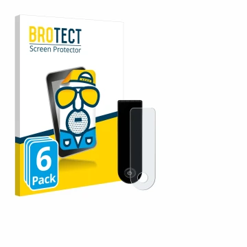 Parte frontal de un envase de producto con el logotipo de la marca BROTECT. Al lado se muestra el dispositivo Xiaomi Electric 