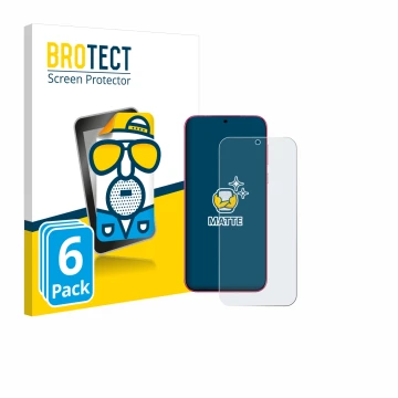 Parte frontal de un envase de producto con el logotipo de la marca BROTECT. Al lado se muestra el dispositivo Huawei Pura 80 c