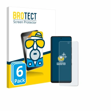 Parte frontal de un envase de producto con el logotipo de la marca BROTECT. Al lado se muestra el dispositivo TCL 50 Pro NXTPa