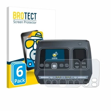 Parte frontal de un envase de producto con el logotipo de la marca BROTECT. Al lado se muestra el dispositivo SkyRc D750 Mix c