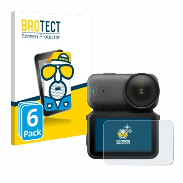 Parte frontal de un envase de producto con el logotipo de la marca BROTECT. Al lado se muestra el dispositivo DJI Osmo Nano co