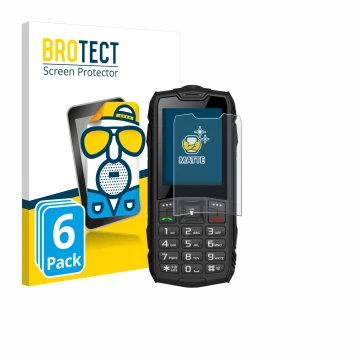 Parte frontal de un envase de producto con el logotipo de la marca BROTECT. Al lado se muestra el dispositivo Hammer Rock con 