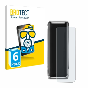 Parte frontal de un envase de producto con el logotipo de la marca BROTECT. Al lado se muestra el dispositivo EcoFlow Rapid Pr