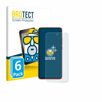 Parte frontal de un envase de producto con el logotipo de la marca BROTECT. Al lado se muestra el dispositivo Motorola Edge 60