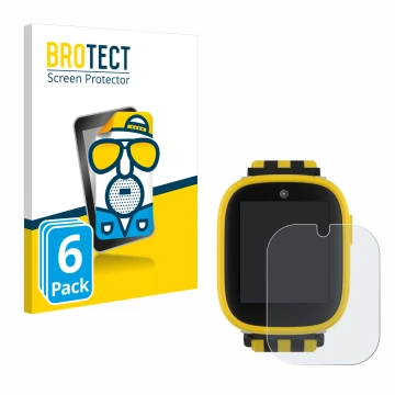 Parte frontal de un envase de producto con el logotipo de la marca BROTECT. Al lado se muestra el dispositivo Xplora X6 Play B