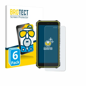 Parte frontal de un envase de producto con el logotipo de la marca BROTECT. Al lado se muestra el dispositivo Ulefone RugKing 
