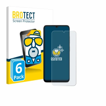 Parte frontal de un envase de producto con el logotipo de la marca BROTECT. Al lado se muestra el dispositivo Doogee Note 56X 